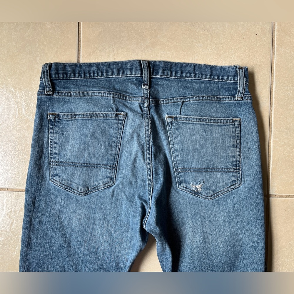 Vintage Arizona Men’s Jeans Bootcut Flare Denim Size 34x30 Mid Wash - Picture 11 of 15